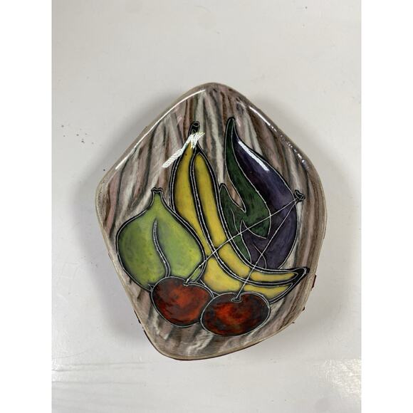 Vintage Italian art pottery sgraffito San Marino dish Leather bottom - Picture 1 of 9